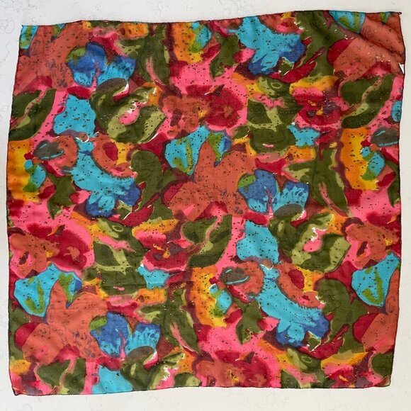 Berkshire Colorful Abstract Print 100% Polyester Scarf Made in India Multi Color - Picture 4 of 10